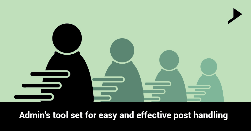 Admin’s tool set for easy and effective post handling.