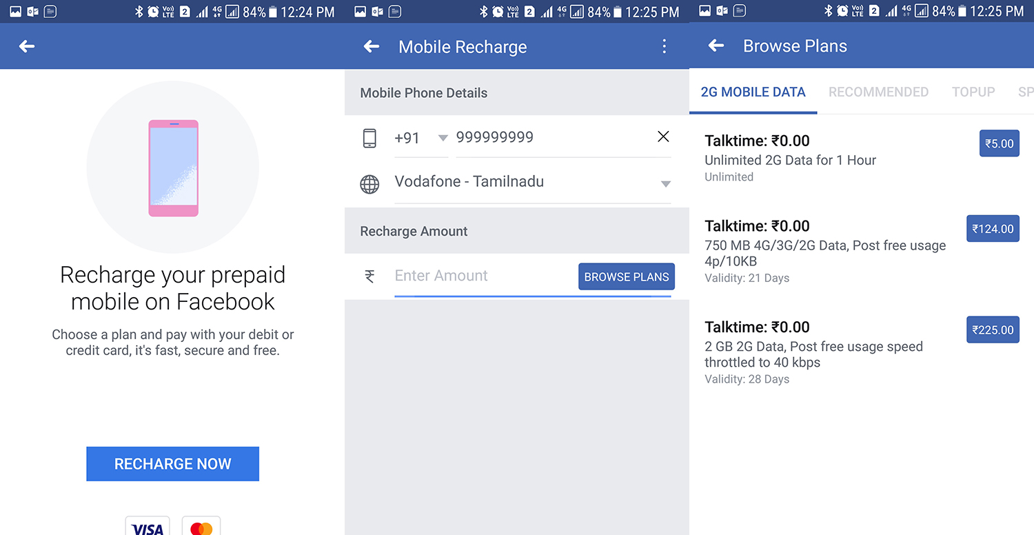 Facebook now lets Indian users recharge their phone numbers