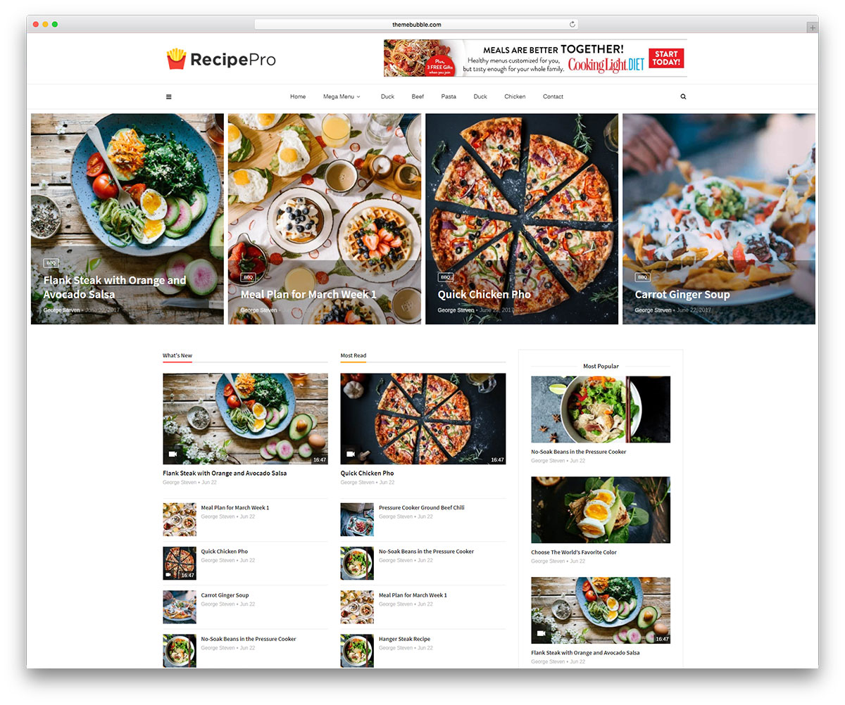 Magplus Food Blogging Theme 
