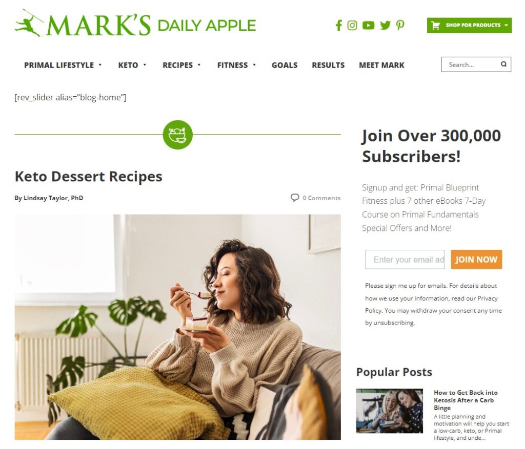 An image depicting the Mark's Daily Apple Blog Post.