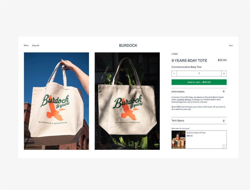 Burdock Brewery Product