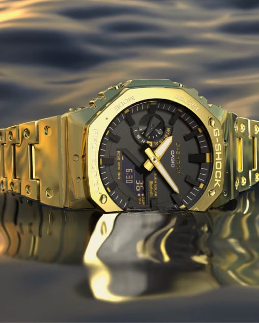 Golden-g-shock watch