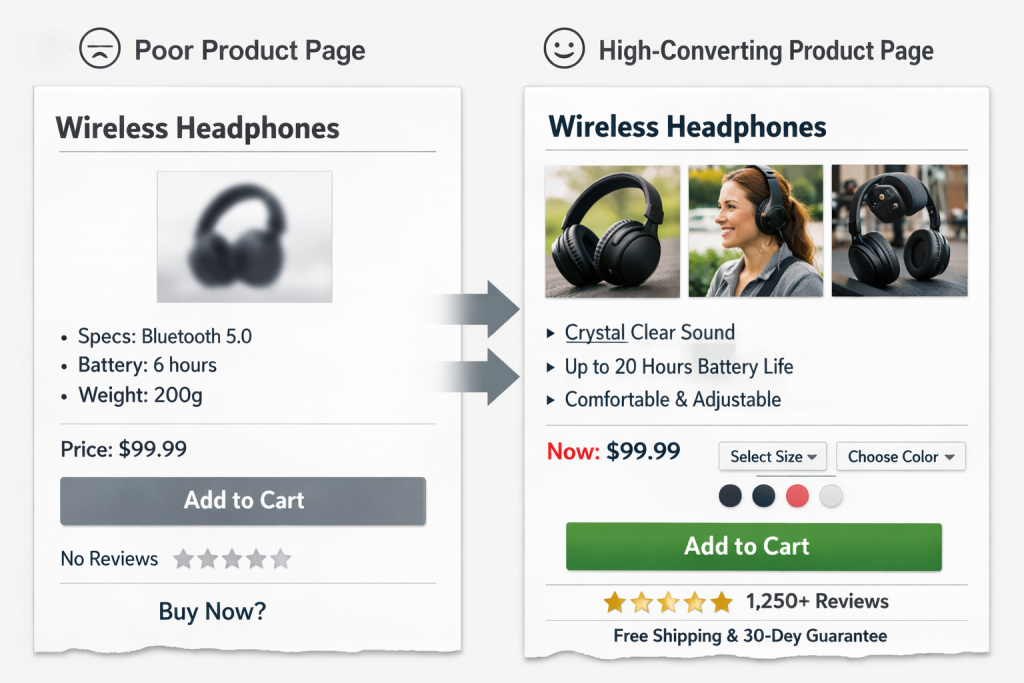 image representation for product pages that don't build confidence